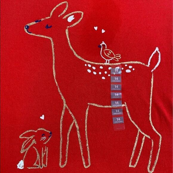 CARTER’S KID Girls Size 14 Red Christmas Top - Picture 3 of 4